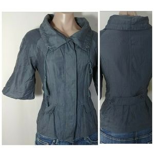 MONORENO BELL SLEEVE SILK HIDDEN BUTTONS JACKET